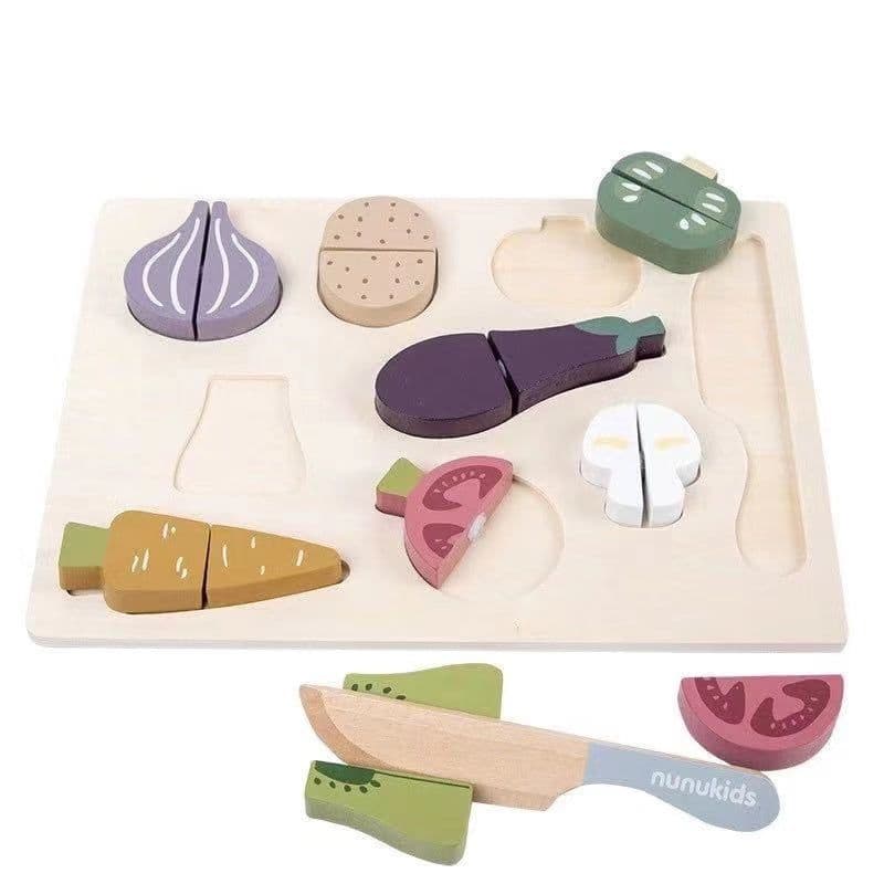 image-Nunukids Toys Vegetables Cut Music Puzzle Puzzle Wooden Toys Cut Look