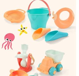 image-Soft Rubber Beach Toys, Playing With Water And Sand At The Beach, Summer Is Hot