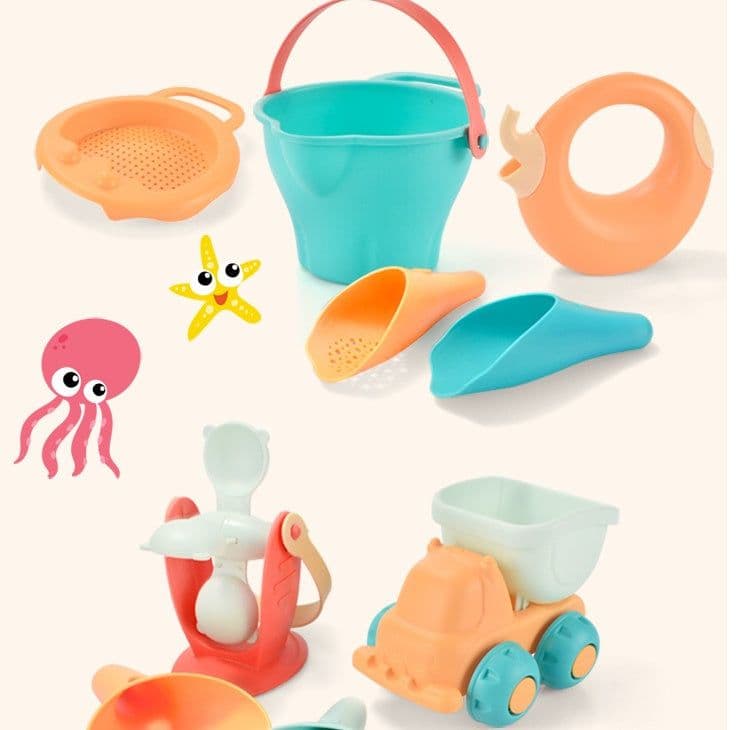 image-Soft Rubber Beach Toys, Playing With Water And Sand At The Beach, Summer Is Hot