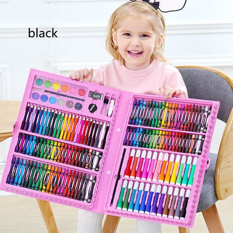image-Double Panel Easel Version Watercolor Pen Set Brush Crayon Oil Pastel