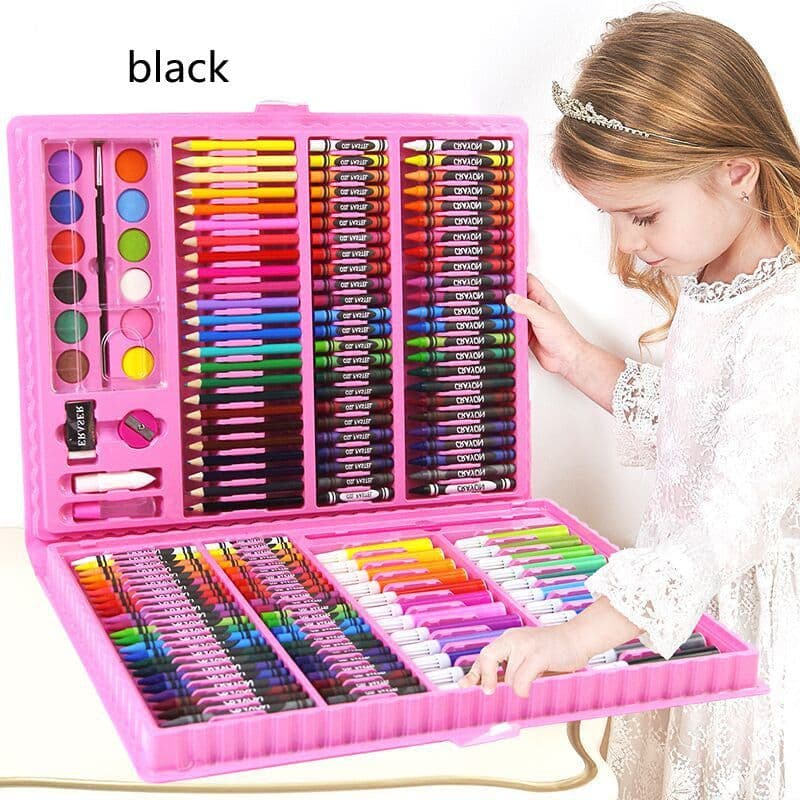 image-Double Panel Easel Version Watercolor Pen Set Brush Crayon Oil Pastel