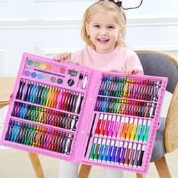 image-Double Panel Easel Version Watercolor Pen Set Brush Crayon Oil Pastel
