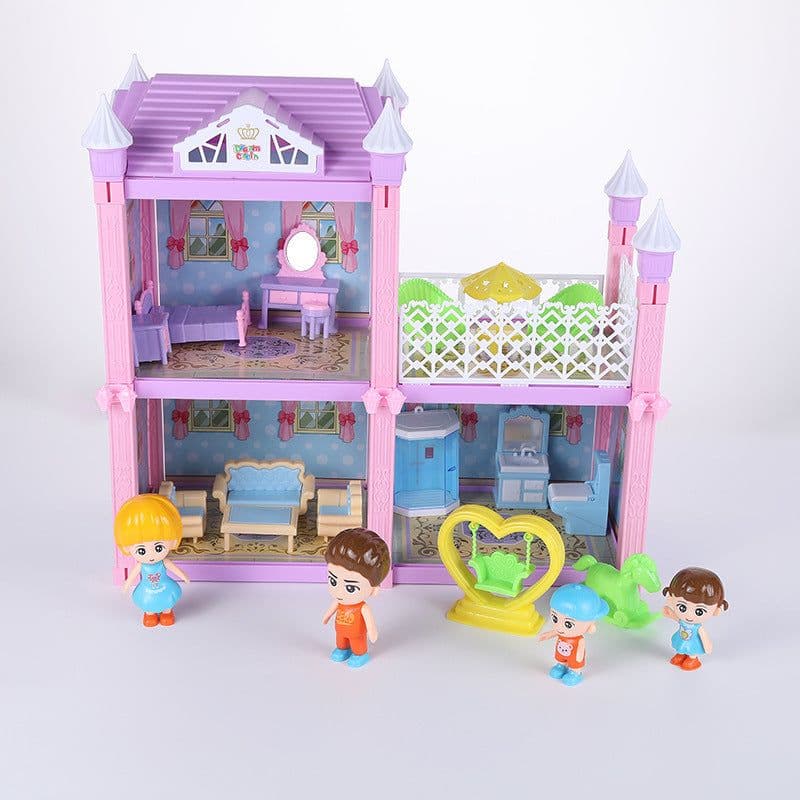 image-Children's Villa House Building Blocks Assembled House Children's Toys Play House Gorgeous Villa Princess House
