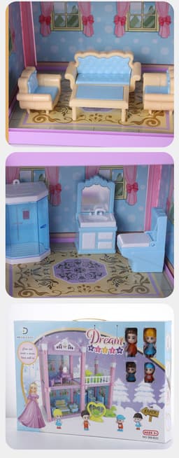image-Children's Villa House Building Blocks Assembled House Children's Toys Play House Gorgeous Villa Princess House