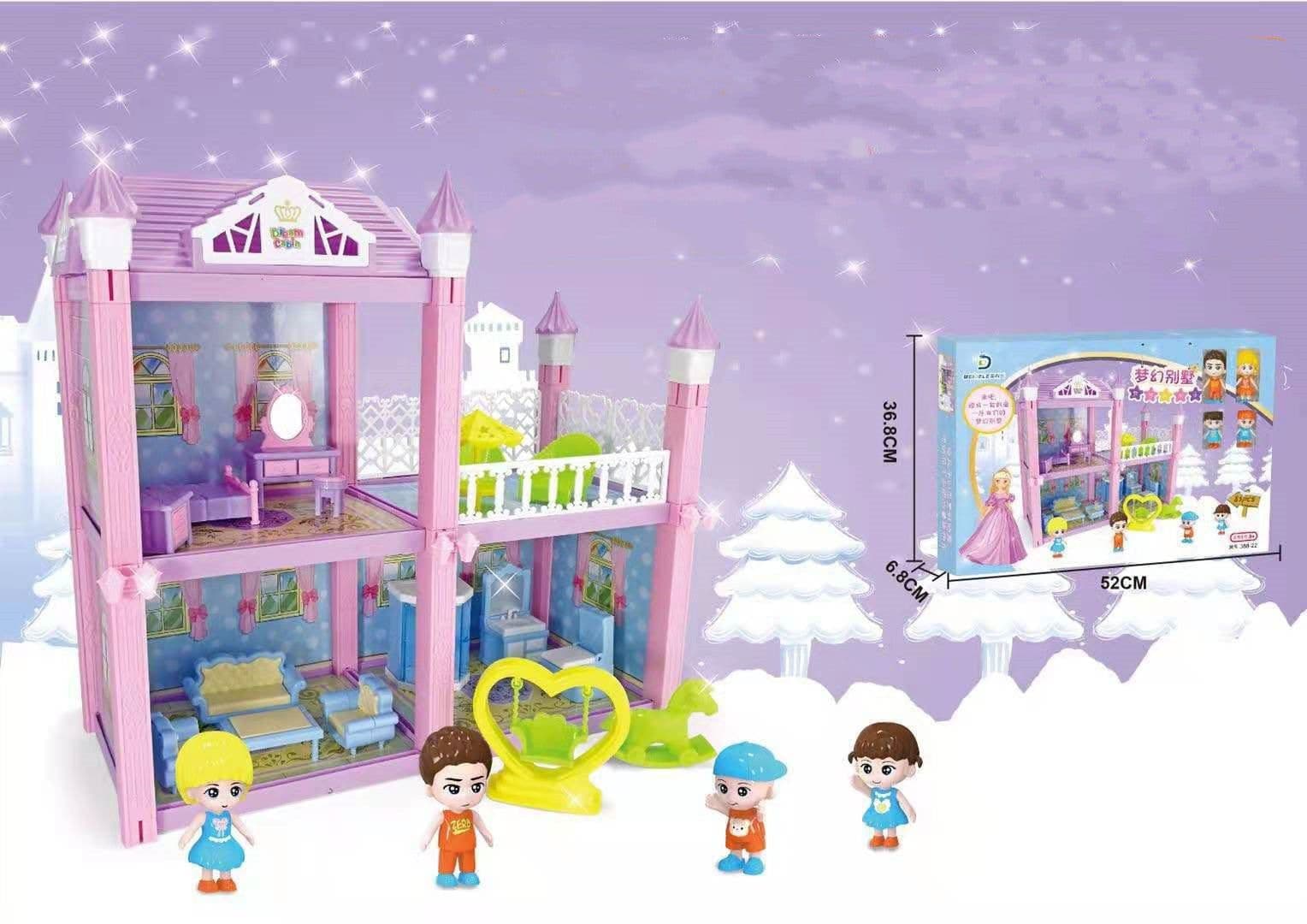 image-Children's Villa House Building Blocks Assembled House Children's Toys Play House Gorgeous Villa Princess House