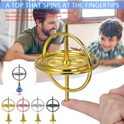 image-Creative Scientific Learning Metal Finger Gyroscope Gyro Top Pressure Relieve Classic Toy Educational Toy For Children
