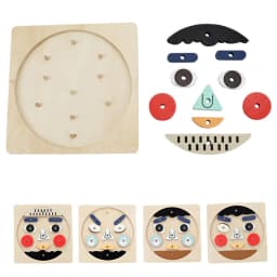 image-Face Changing Expression Game Children Face Changing Expression Games Kindergarten Game Wooden Building Blocks Toy