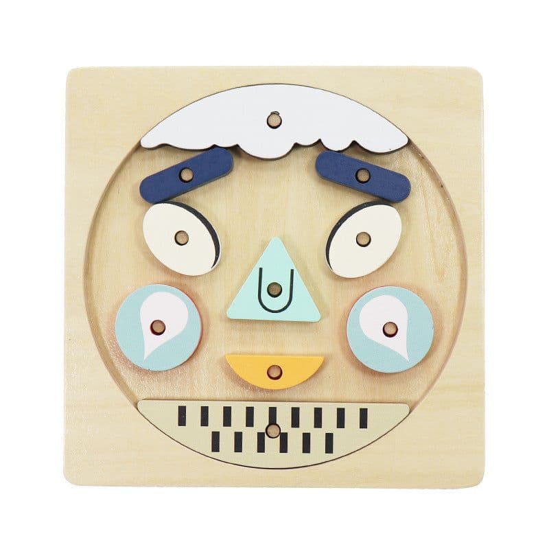 image-Face Changing Expression Game Children Face Changing Expression Games Kindergarten Game Wooden Building Blocks Toy