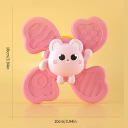 image-Baby Bath Spinning Top Toy Safe Interesting Baby Bath Toys Animal Hand Spinner Toys With Suction Cups Spin Toy
