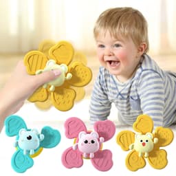 image-Baby Bath Spinning Top Toy Safe Interesting Baby Bath Toys Animal Hand Spinner Toys With Suction Cups Spin Toy