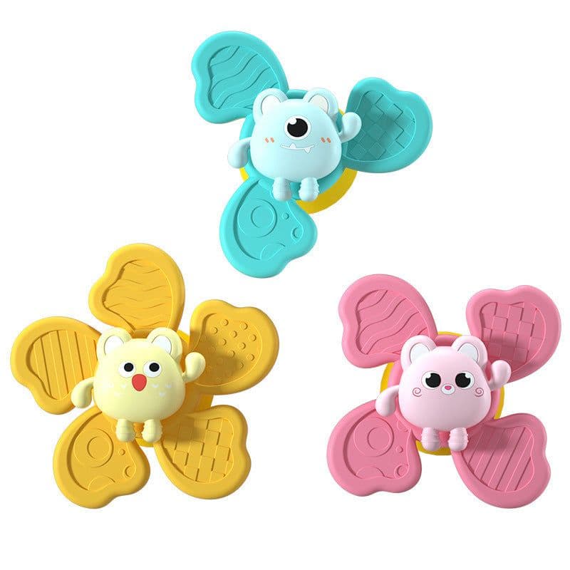 image-Baby Bath Spinning Top Toy Safe Interesting Baby Bath Toys Animal Hand Spinner Toys With Suction Cups Spin Toy