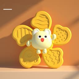 image-Baby Bath Spinning Top Toy Safe Interesting Baby Bath Toys Animal Hand Spinner Toys With Suction Cups Spin Toy