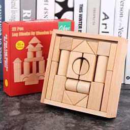 image-Wooden Bucket Toy Building Blocks