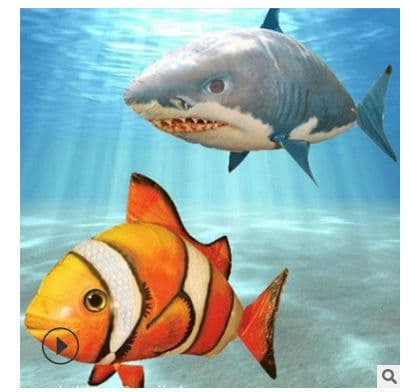 image-Remote Control Shark Toys Air Swimming Fish Infrared RC Air Balloons Inflatable RC Flying Air Plane Kids Toys