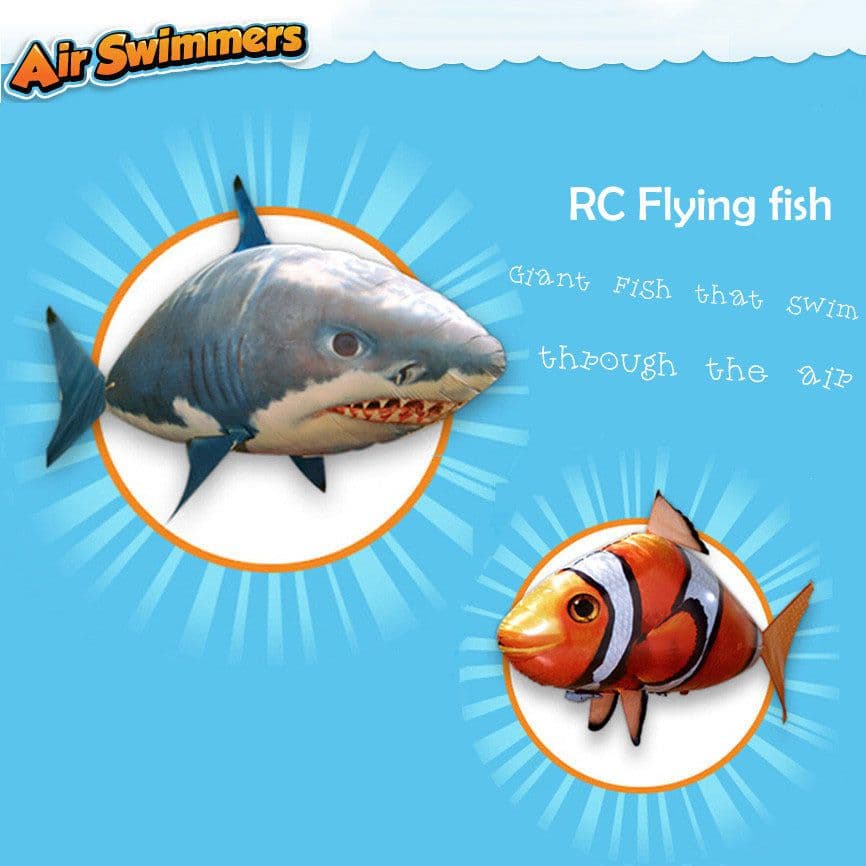 image-Remote Control Shark Toys Air Swimming Fish Infrared RC Air Balloons Inflatable RC Flying Air Plane Kids Toys