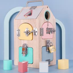 image-Discovery House Busy Board Children's Training Unlock Key Shape Matching