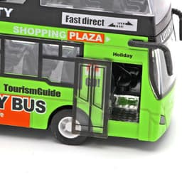 image-Urban Double-decker Top Bus Bus Toy Sound And Light Pull Back Children's Car
