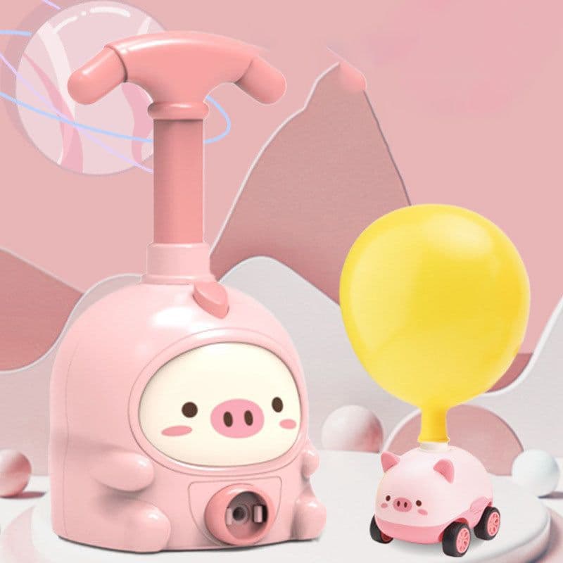 image-NEW Power Balloon Launch Tower Toy Puzzle Fun Education Inertia Air Power Balloon Car Science Experiment Toy for Children Gift