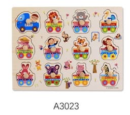 image-Early Childhood Education Puzzle Animal Alphabet Cognition Wooden Toys
