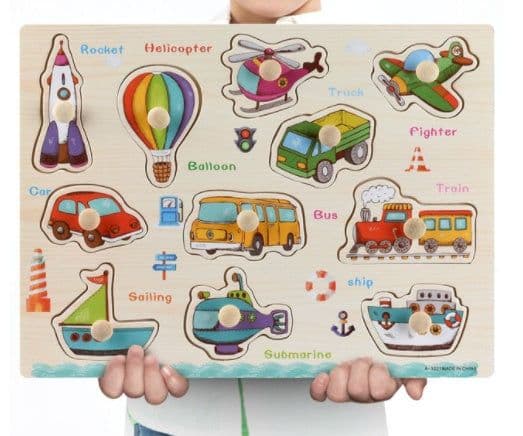image-Early Childhood Education Puzzle Animal Alphabet Cognition Wooden Toys