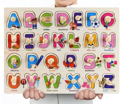 image-Early Childhood Education Puzzle Animal Alphabet Cognition Wooden Toys