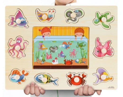 image-Early Childhood Education Puzzle Animal Alphabet Cognition Wooden Toys