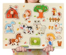 image-Early Childhood Education Puzzle Animal Alphabet Cognition Wooden Toys