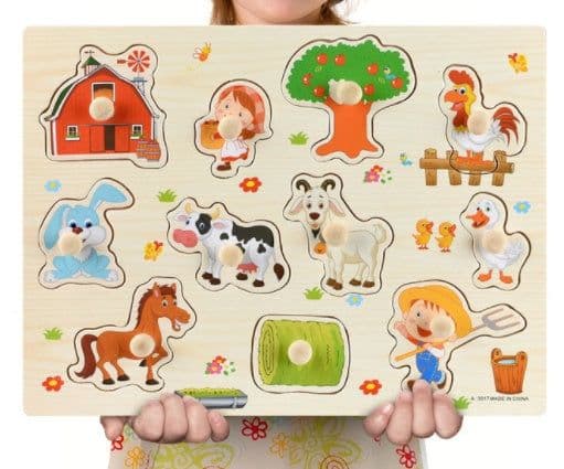 image-Early Childhood Education Puzzle Animal Alphabet Cognition Wooden Toys