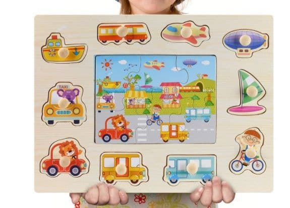 image-Early Childhood Education Puzzle Animal Alphabet Cognition Wooden Toys