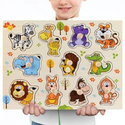 image-Early Childhood Education Puzzle Animal Alphabet Cognition Wooden Toys