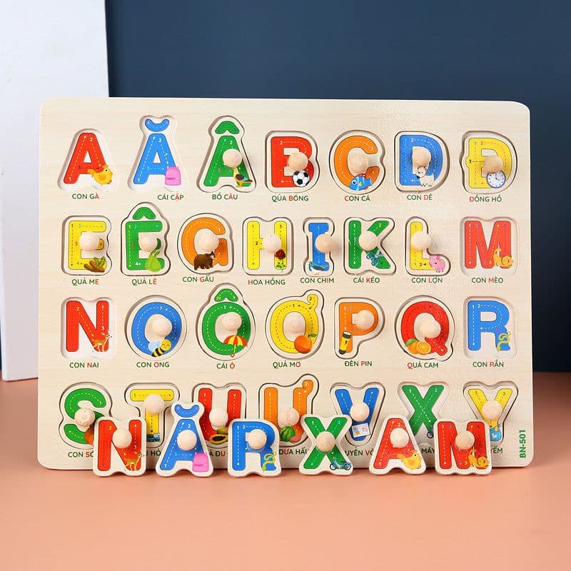 image-Early Childhood Education Puzzle Animal Alphabet Cognition Wooden Toys