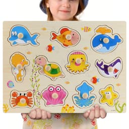 image-Early Childhood Education Puzzle Animal Alphabet Cognition Wooden Toys
