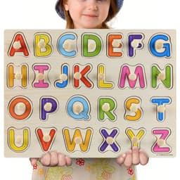 image-Early Childhood Education Puzzle Animal Alphabet Cognition Wooden Toys