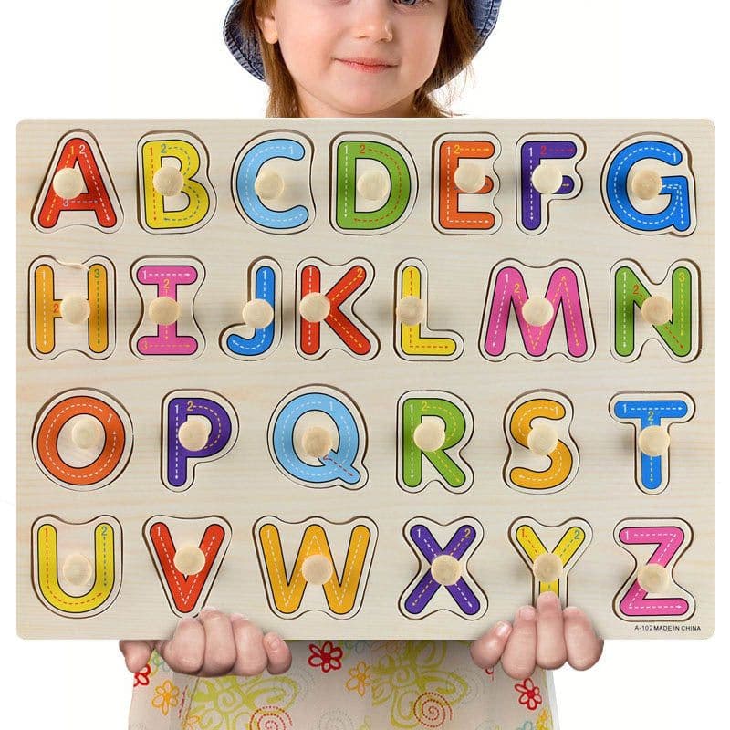 image-Early Childhood Education Puzzle Animal Alphabet Cognition Wooden Toys