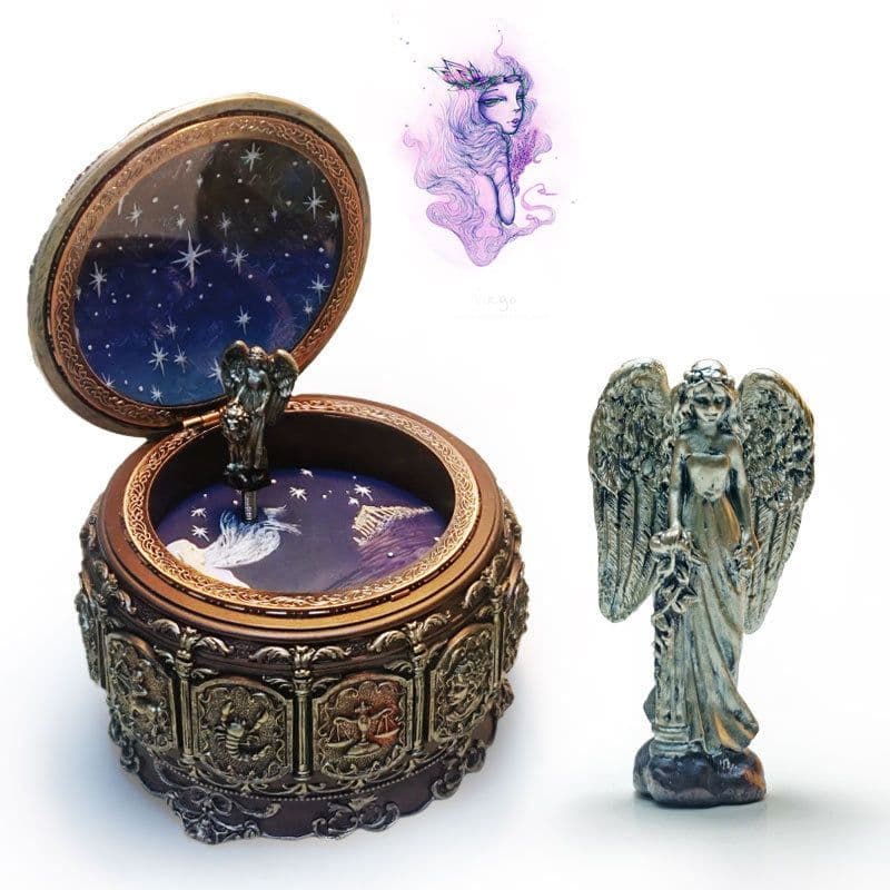 image-Twelve Constellation Resin Music Box Music Box Crafts Creative Birthday Gift