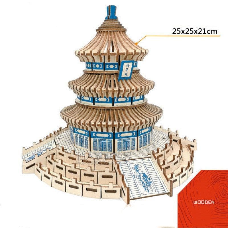 image-Small Wooden House 3d Fight Children's Building Block Toy Intelligence Development