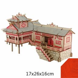 image-Small Wooden House 3d Fight Children's Building Block Toy Intelligence Development