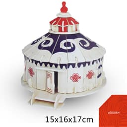 image-Small Wooden House 3d Fight Children's Building Block Toy Intelligence Development