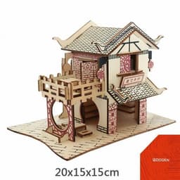 image-Small Wooden House 3d Fight Children's Building Block Toy Intelligence Development