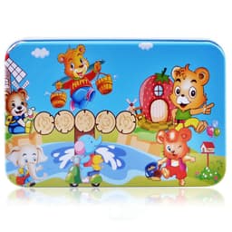 image-Childre Wooden 60 Piece Iron Box Wooden Puzzle