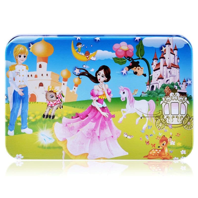 image-Childre Wooden 60 Piece Iron Box Wooden Puzzle