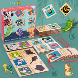 image-Toddlers Find The Shadow To Match The Puzzle Board Card Image And Shape Corresponding