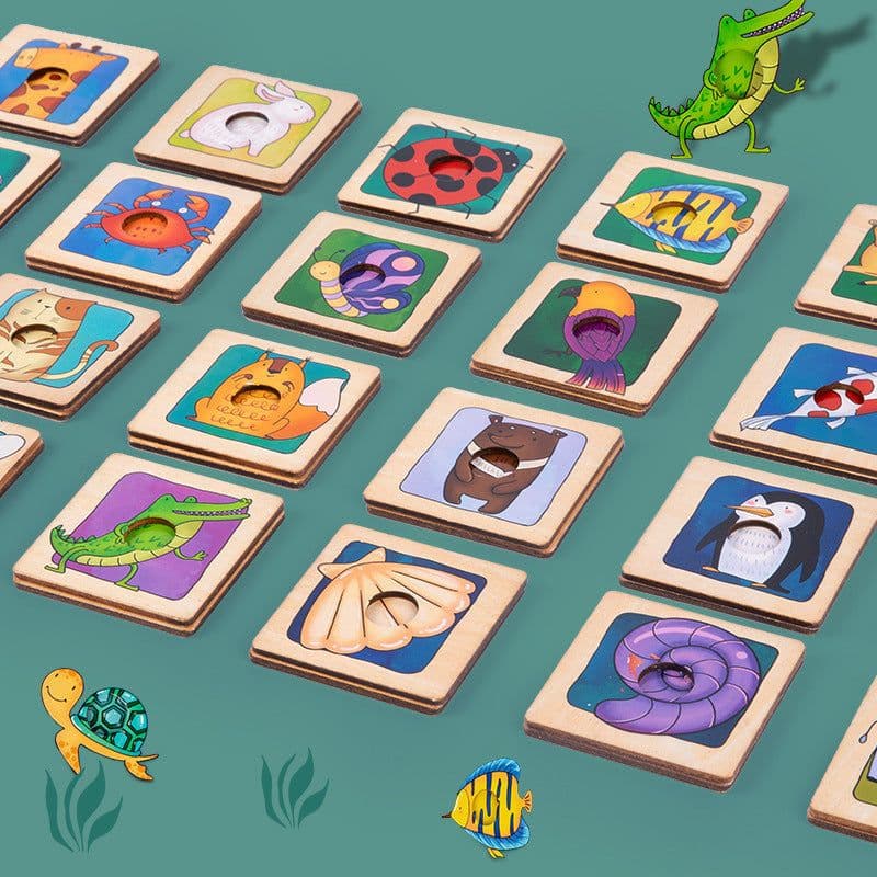 image-Toddlers Find The Shadow To Match The Puzzle Board Card Image And Shape Corresponding
