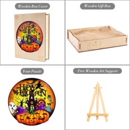 image-Irregular Shaped Halloween Party Wooden Puzzle Wooden Halloween Holiday Puzzle