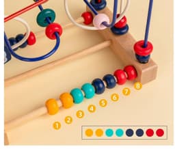 image-Wooden Cartoon Animal Fruit Round Beads Boy