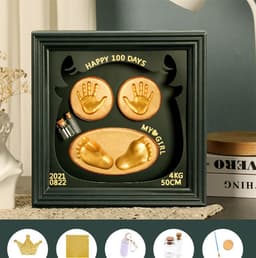 image-Baby Hand And Foot Print Mud Lanugo Souvenir Photo Frame