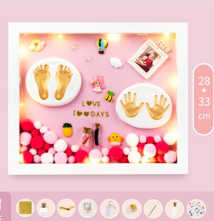 image-Baby Hand And Foot Print Mud Lanugo Souvenir Photo Frame