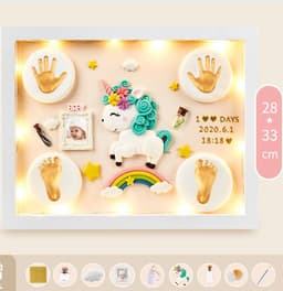 image-Baby Hand And Foot Print Mud Lanugo Souvenir Photo Frame