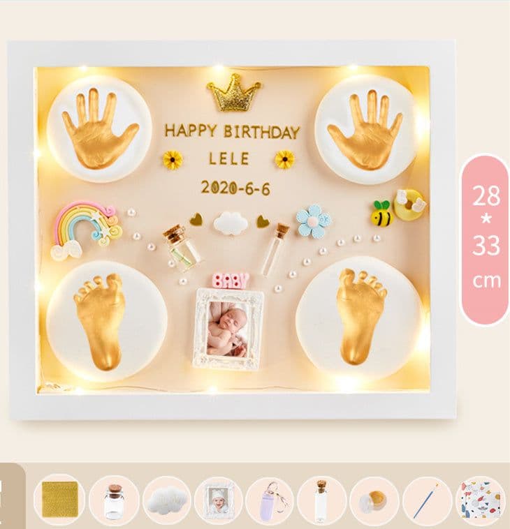 image-Baby Hand And Foot Print Mud Lanugo Souvenir Photo Frame