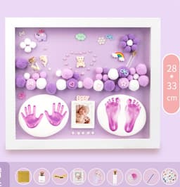 image-Baby Hand And Foot Print Mud Lanugo Souvenir Photo Frame
